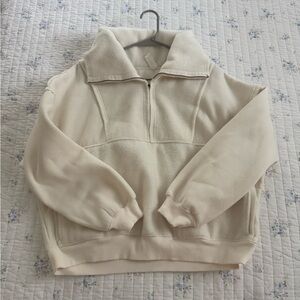 Cream Quarter-Zip Pullover